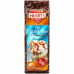 HEARTS Cappuccino Eiskaffee Trinkschokolade Chai - 1 x 1kg / HEARTS Eiskaffee Karamell