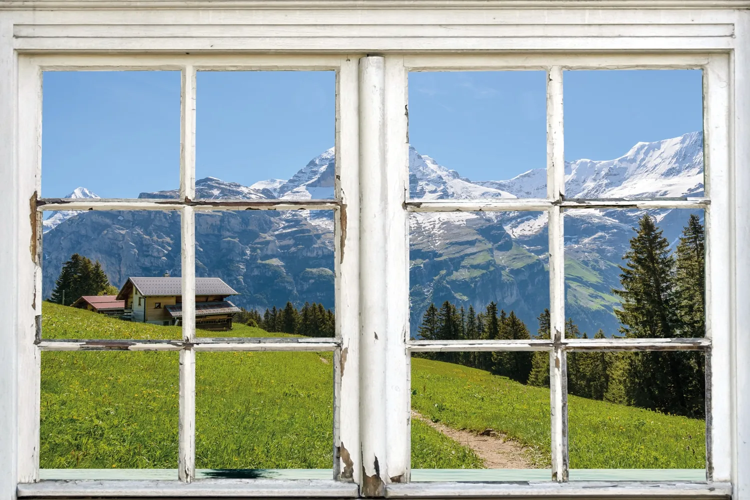 queence Leinwandbild »Südtirol«, Berge & Alpenbilder-Berghütte-Natur, (1 St.), Premium-Leinwandstoff queence grün