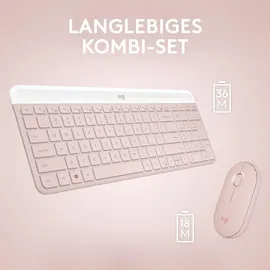Logitech MK470 Slim Wireless Combo US Set rosa