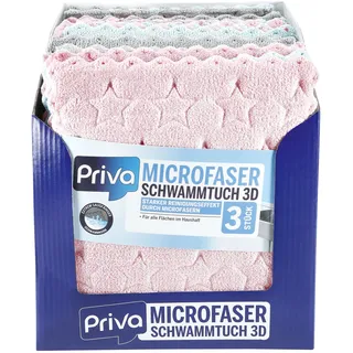 Priva 3D Schwammtuch 3 Stück, 13er Pack
