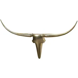 Kadima Design Deko Geweih Bull `L`, Aluminium - Exklusive Wanddekoration. Gold, 125x10x60 cm