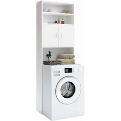 Waschmaschinenhochschrank Neapel Weiß 185x63x20cm