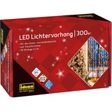 IDENA Lichterkette, Lichtervorhang 300 LED 3mx3m warmweiß, 8 m