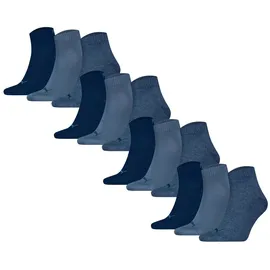 Puma Quartersocken 12er Pack Blau 39-42