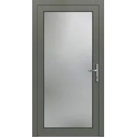 Kunststoff Nebeneingangstür "EMILY-Q" Extra Sicher 71 mm Vollglas Quarzgrau RAL 7039 beidseitig innen öffnend DIN rechts