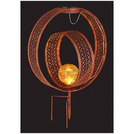 GLOBO Solarleuchte Metall rostfarben 1x LED spritzwassergeschützt