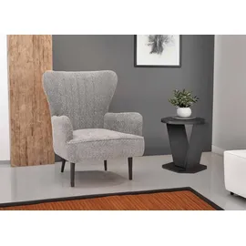 Mendler Lounge-Sessel HWC-K37 Chenille 75 x 80 x 75 cm grau mit Kissen