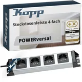 Kopp Steckdosenleiste 1,4 m Silber/Schwarz 4 St.