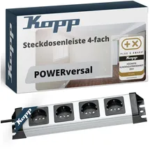Kopp Steckdosenleiste 1,4 m Silber/Schwarz 4 St.