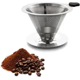 HUANR Edelstahl Filterkaffee Aufsatz, Kaffeefilter Edelstahl