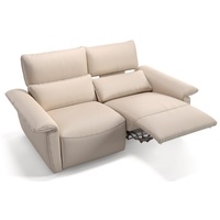 Sofanella 2-Sitzer Sofanella Leder Zweisitzer Merida Ledercouch Relaxsofa in Creme