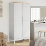 Kleiderschrank Floro Weiß 77x53x171 Cm Massivholz Kiefer