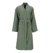 VOSSEN "Siam, ideal für Sauna & Spa, Hotelbademantel, Morgenmantel" Gr. XXS, grün (detox grün), L:120cm, Baumwoll-Mix, Hausmäntel, Bademantel, Waffelpique