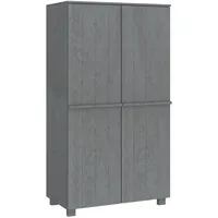 vidaXL Kleiderschrank mit 2 Türen 2 Regale Drehtürenschrank Schlafzimmerschrank Schrank Garderobenschrank Dunkelgrau 89x50x180 cm Massivholz Kiefer