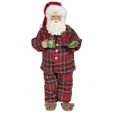 Clayre & Eef Weihnachtsmann 28 cm Rot/Grün/Mehrfarbig