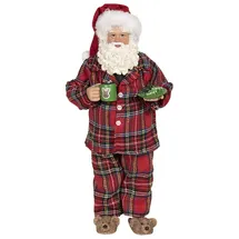 Clayre & Eef Weihnachtsmann 28 cm Rot/Grün/Mehrfarbig