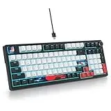 SOLIDEE Verkabelte 95% Mechanische Gaming-Tastatur,Hot-Swap-Fähige Mechanische Tastatur,Gasket Struktur RGB Hintergrundbeleuchtung,98 Tasten Mechanische Tastatur mit Drehknopf,NKRO-Tastatur(98 White)