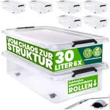 DEUBA Aufbewahrungsbox 6er-Set transparent 60x40x17cm 30L