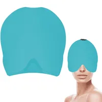 Migräne Mütze, Migräne Maske, Kühlmaske Migräne, Gel Kühlmütze Headache Relief Cap, Dehnbare Cold Therapy Schlafmaske, Maske Mütze Relief Cap für Kopfschmerzen Geschwollene Augen Stressabbau, Blau