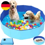 Hundepool, Faltbarer Hundepool, 120X30 Cm Hundebecken,Faltbar, Rutschfester Bode
