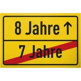DankeDir! Ortsschild Ortstafel - Schild - Geschenkidee Achter Partydeko Geburtstagsdeko - 8er 8 Jahre 8. Geburtstag Kinder Geburtstagsgeschenk Geschenk Jungen & Mädchen