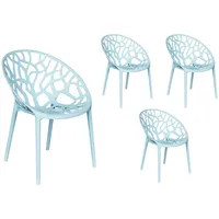 LC Garden Vomo Gartenstuhl Terassenstuhl Bistrostuhl Kunststoffstuhl Blau Stapelstühle