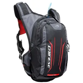 Dainese Alligator Backpack, Motorrad Rucksack Adventure mit integrierter 2-Liter-Trinkblase, Schwarz/Rot, N