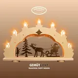Weigla LED Schwibbogen Weihnachtsmann auf Schlitten 52 x 33 x 6 cm