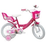 MATTEL Babys (Mädchen) 22308 Fahrrad, Rosa/Weiß, 14"