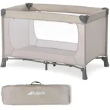 hauck Dream N Play, Beige - Baby & Kinder Reisebett mit Tragetasche ab Geburt bis 15 kg, Schnell & Kompakt Faltbar, Große Netzfenster