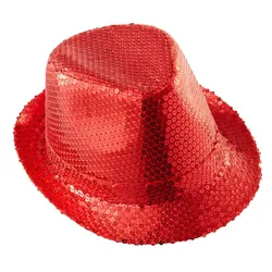 Roter Pailletten Fedora Hut - OS