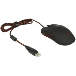 DeLOCK kabelgebundene Gaming Maus, schwarz / rot