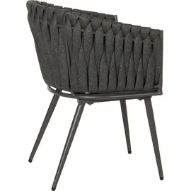 Mendler HWC-N38 Aluminium-Gartenstuhl 61 x 61 x 82 cm anthrazit 2 St.
