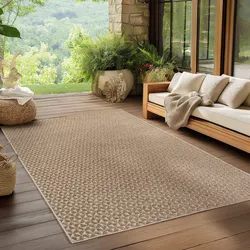 Outdoorteppich AYYILDIZ TEPPICHE "IBIZA 1903", beige, B:280cm H:5mm L:370cm, Polypropylen, Teppiche, In und Outdoor, Läufer, Wohnzimmer, Küche, Flur oder Wintergarten