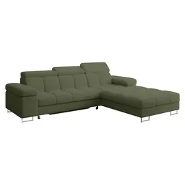 altdecor Ecksofa Cord mit Schlaffunktion 2-Sitzer Dunkelgrau