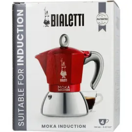 Bialetti Moka Induction 4 Tassen rot/silber