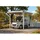 SKANHOLZ Emsland Flachdach Caravan-Carport 4,02 x 6,04 m weiß inkl. Regenrinne, Pfostenanker