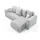 Möbel Kraft Eckcouch Chenille 4-Sitzer Grau