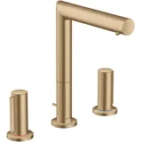 Hansgrohe Axor Uno 3-Loch Waschtischarmatur 200 mit Zerogriffen Zugstangen-Ablaufgarnitur brushed bronze