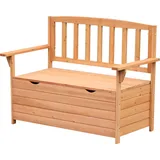 Zweisitzige Gartenbank Aus Holz Mit Integriertem Stauraum, Multifunktional Für Garten Und Terrasse, Witterungsbeständig.