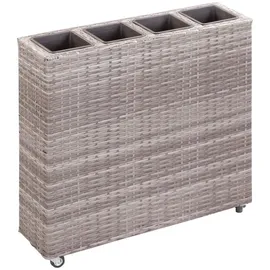 vidaXL Hochbeet mit 4 Töpfen 80 x 22 x 79 cm Grau