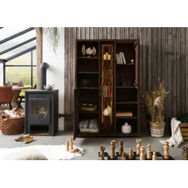 Massivmoebel24 BARK Schrank 118x40x180 dunkelbraun