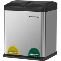 Songmics Mülleimer 30 l Silber/Schwarz