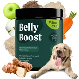 Wilma & Co. Belly Boost für den Hund, Pulver für besseres Wohlbefinden, Probiotika, Präbiotika mit Flohsamenschalen, Enterococcus faecium, Folsäure und Vitamine, von Tierärzten entwickelt