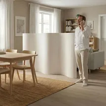 Homestyle4u Paravent Raumteiler in Weiß 250x145 cm 3141