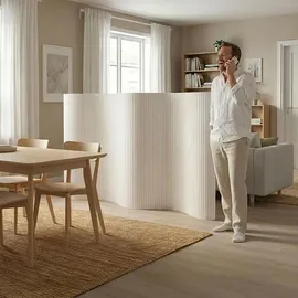 Homestyle4u Paravent Raumteiler in Weiß 250x145 cm 3141