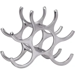FineBuy Design Alu Weinregal Flammen 24 cm Regal Flaschenregal 6 Flaschen