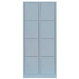 Lüllmann Schließfachschrank lichtgrau 523420, 8 Schließfächer 80,0 x 50,0 x 180,0 cm
