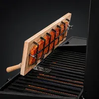 Flammlachsbrett 60x17,5cm aus Buchenholz inkl. Edelstahlhalterung speziell für Gasgrill