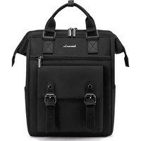 LOVEVOOK Rucksack Damen Klein, Wasserdicht Kleiner Rucksack Damen-rucksackhandtaschen Cityrucksack, Mini Rucksack Tasche 2 in 1 Elegant Backpack Women Handtache Rucksäcke Frauen für Reise Schwarz